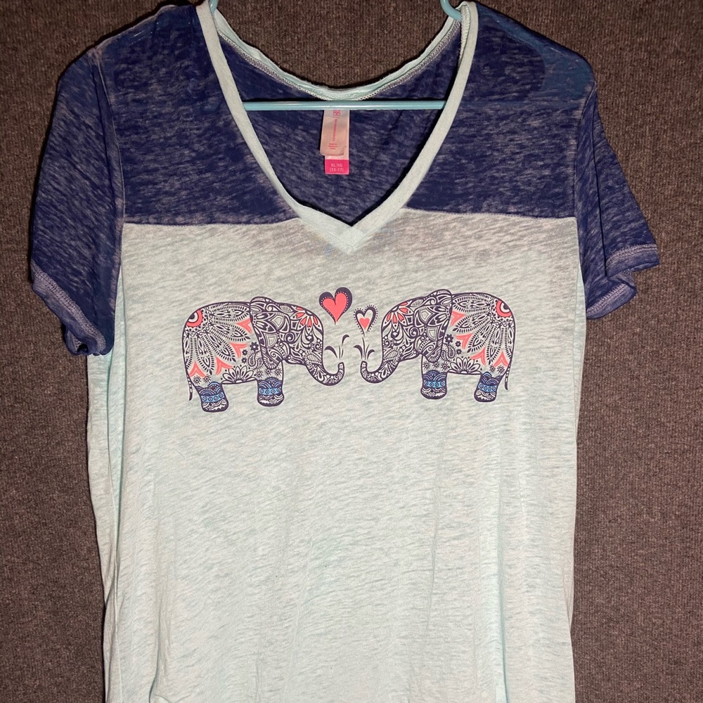 Blue elephant shirt